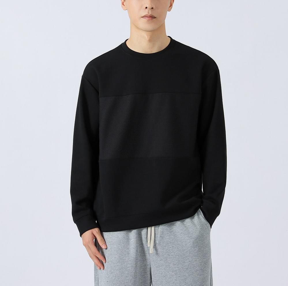 日系中身紋理拼接 長袖 T-Shirt [CBT-1221]