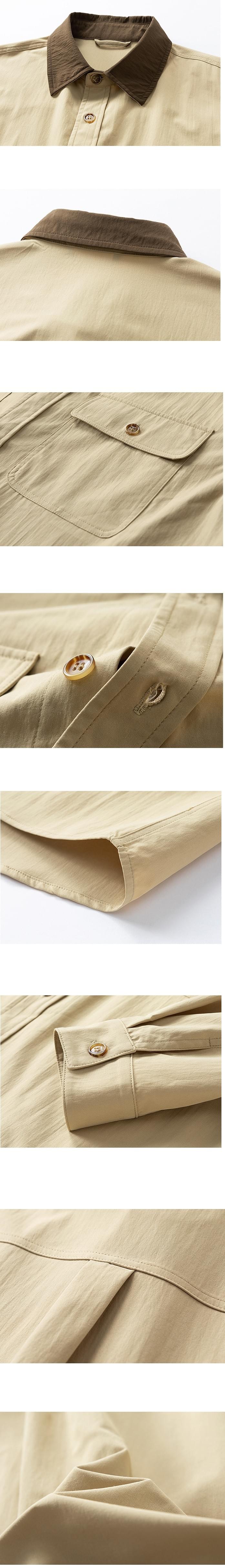 雙前袋領口撞色縫接 工裝外套 [CBJ-1070]