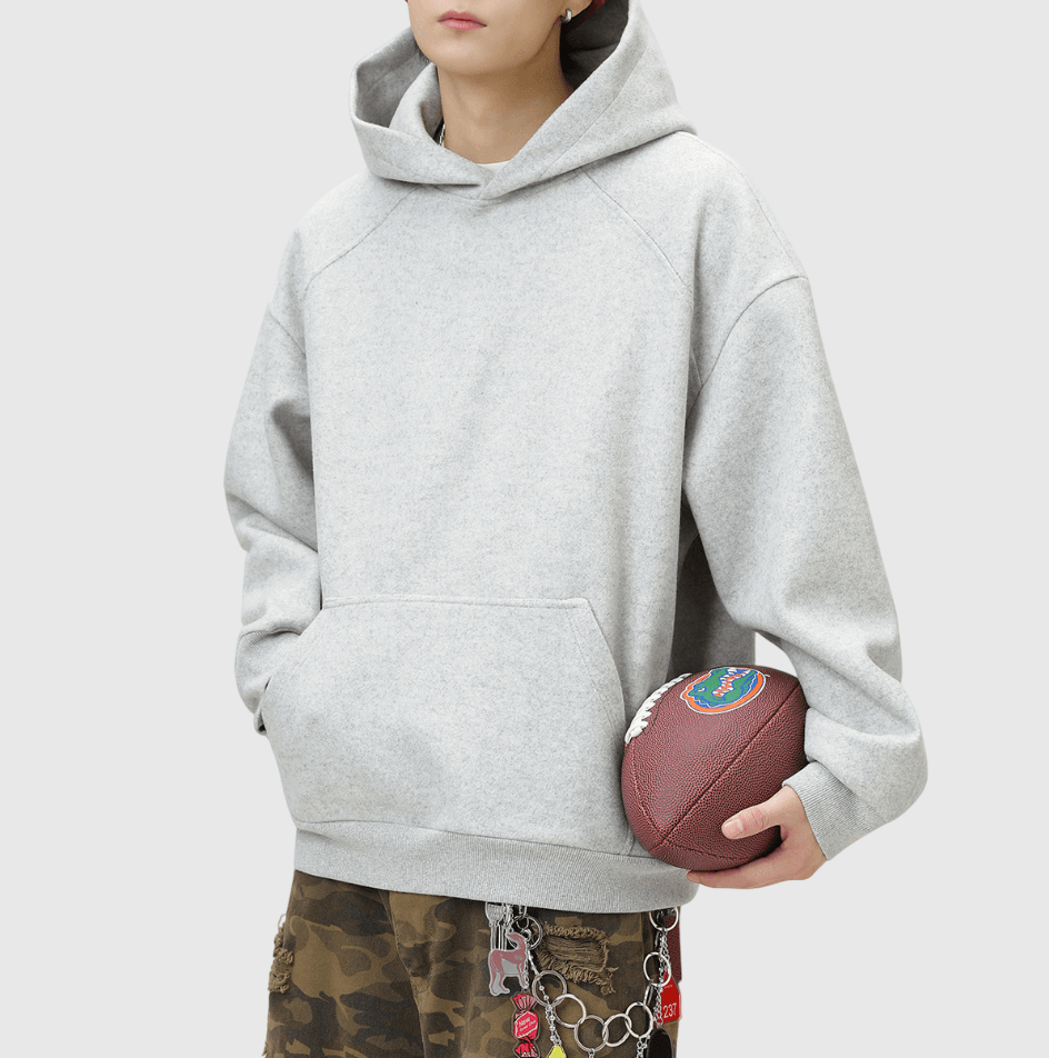 日系基礎純色 毛絨連帽長袖衛衣 [SBH-1321]