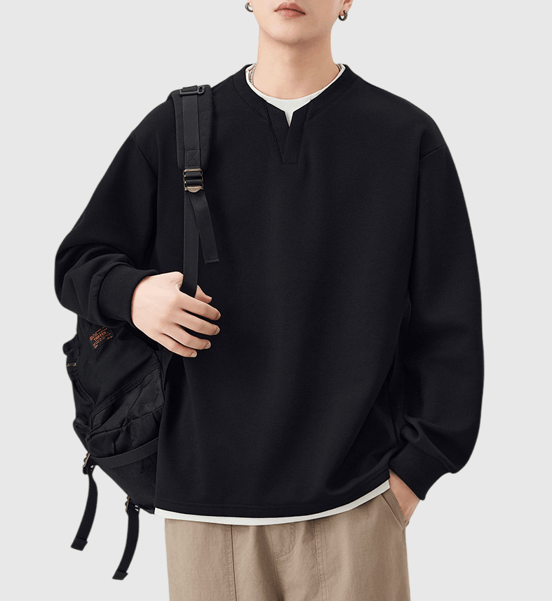 日系基礎假兩件式設計 長袖 T-Shirt [SBT-1470]