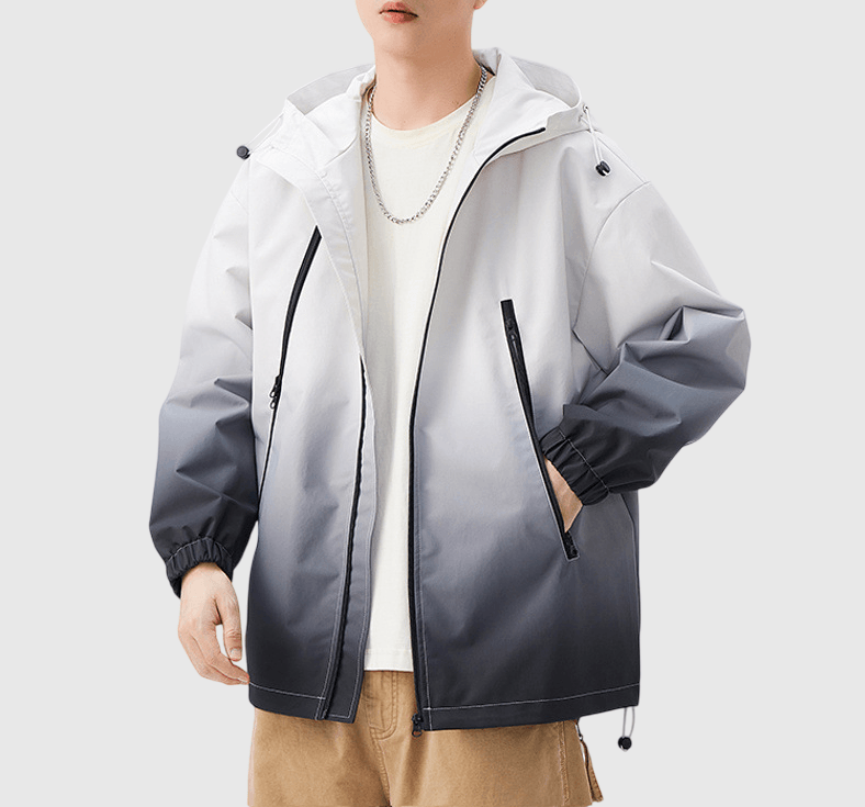 日系山系漸層變色設計 連帽機能風褸外套 [SBO-1486]