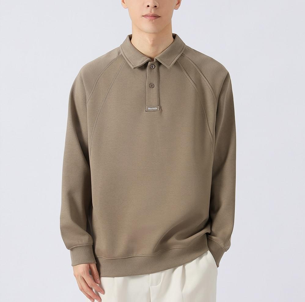 日系細文字刺繡 重磅長袖 POLO 衛衣 [CBH-1001]