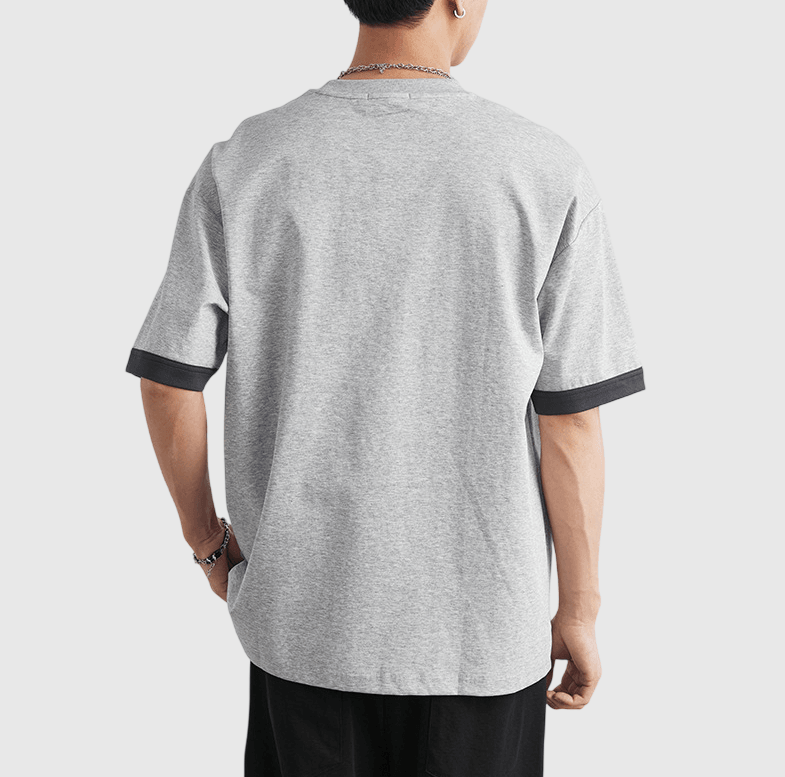 日系色系撞色前袋反向設計 短袖 T-Shirt [SBT-1560]