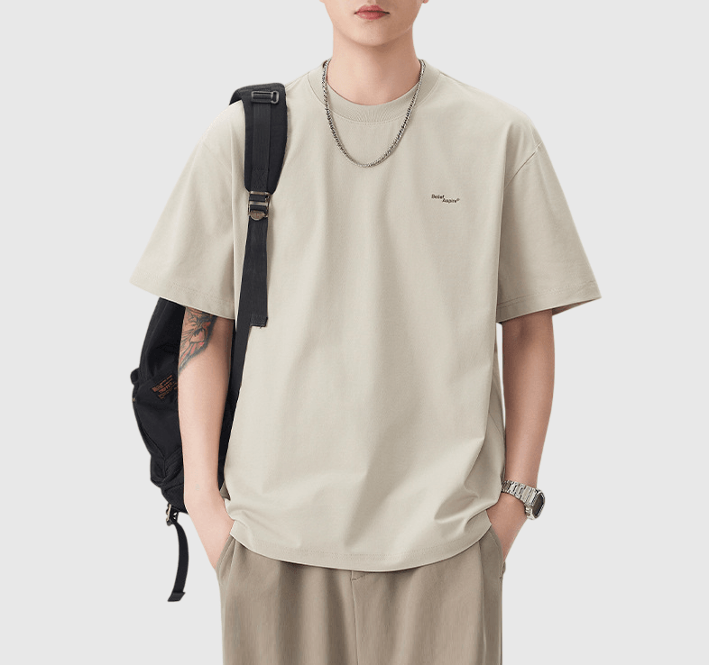 日系撞色細文字印燙設計 短袖 T-Shirt [SBT-1510]