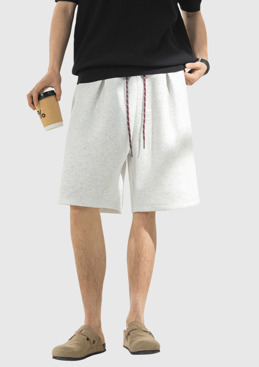 日系基礎褶皺拼色鬆緊繩設計 棉衛短褲 [SBST-1152]