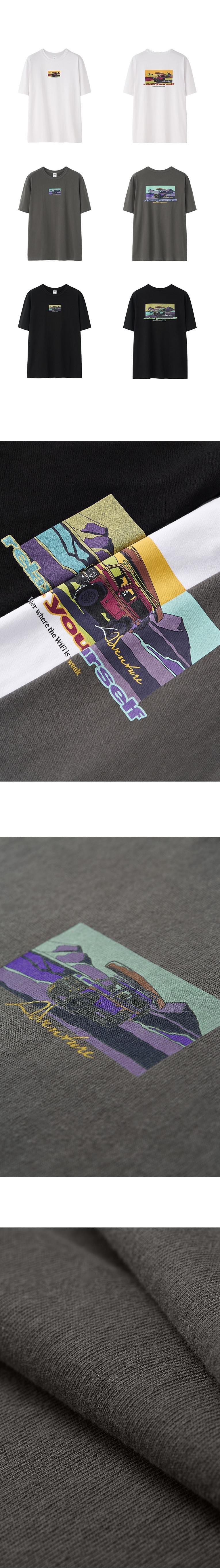 戶外露營車前後圖案印燙 純棉短袖 T-Shirt [CBT-1239]