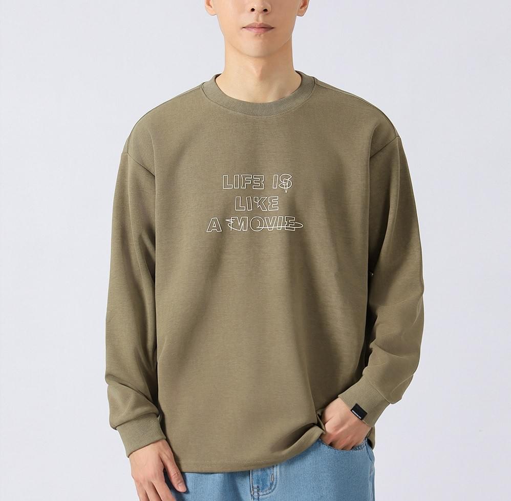 復古中身立體文字印燙 紮染長袖 T-Shirt [CBT-1227]