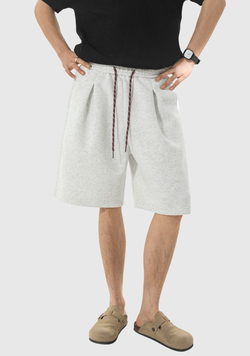 日系基礎褶皺拼色鬆緊繩設計 棉衛短褲 [SBST-1152]