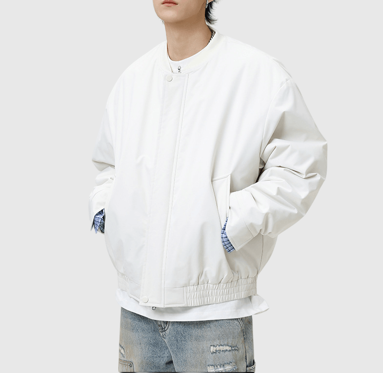 領口可拆卸假兩件式恤衫拼接 棒球外套 [SBO-1491]