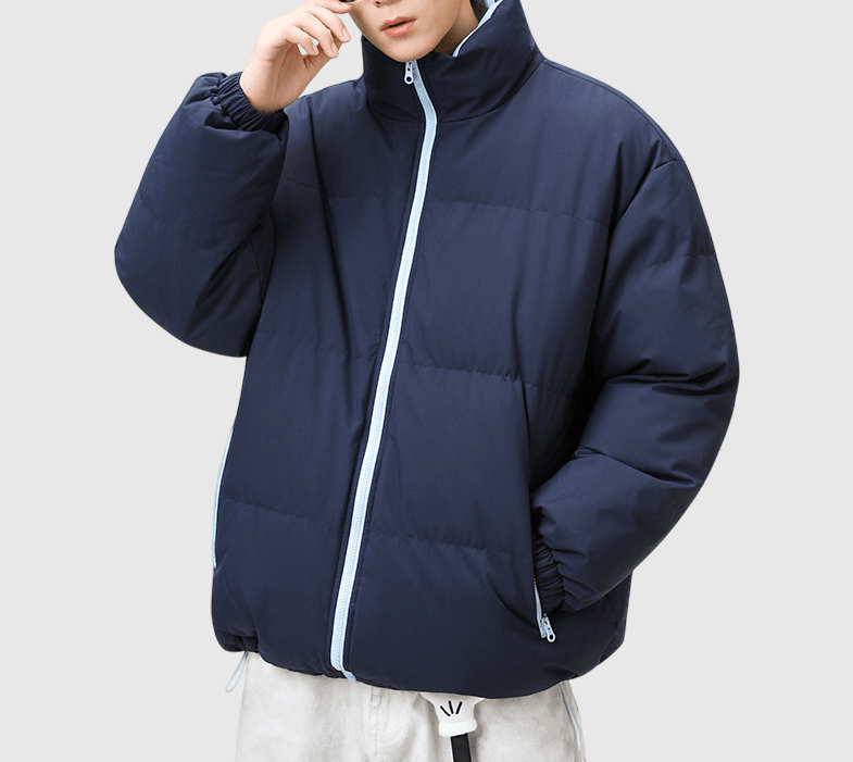 日系基礎內層領口撞色設計 夾棉長袖外套 [SBO-1488]