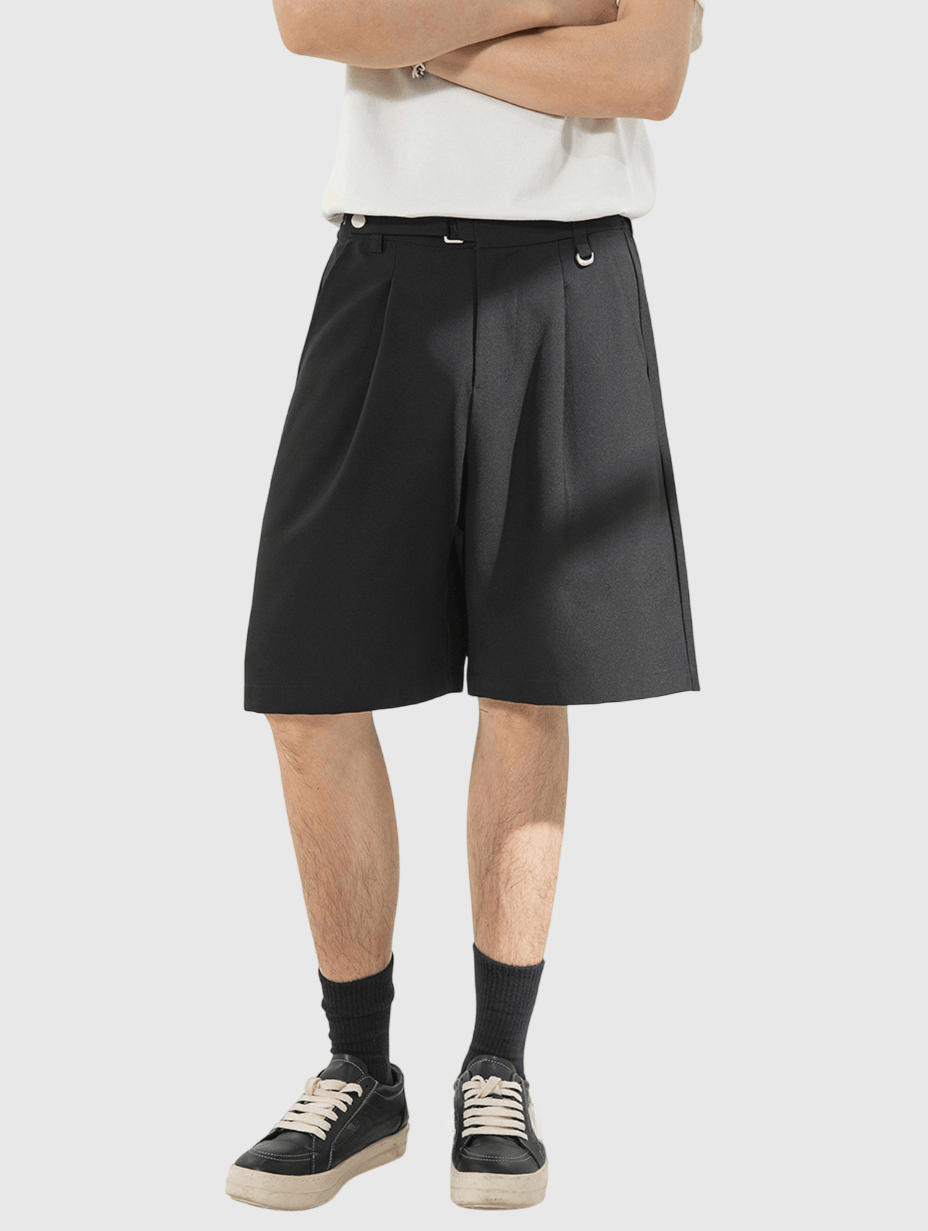 日系基礎立體褶皺設計 垂感西裝短褲 [SBST-1150]