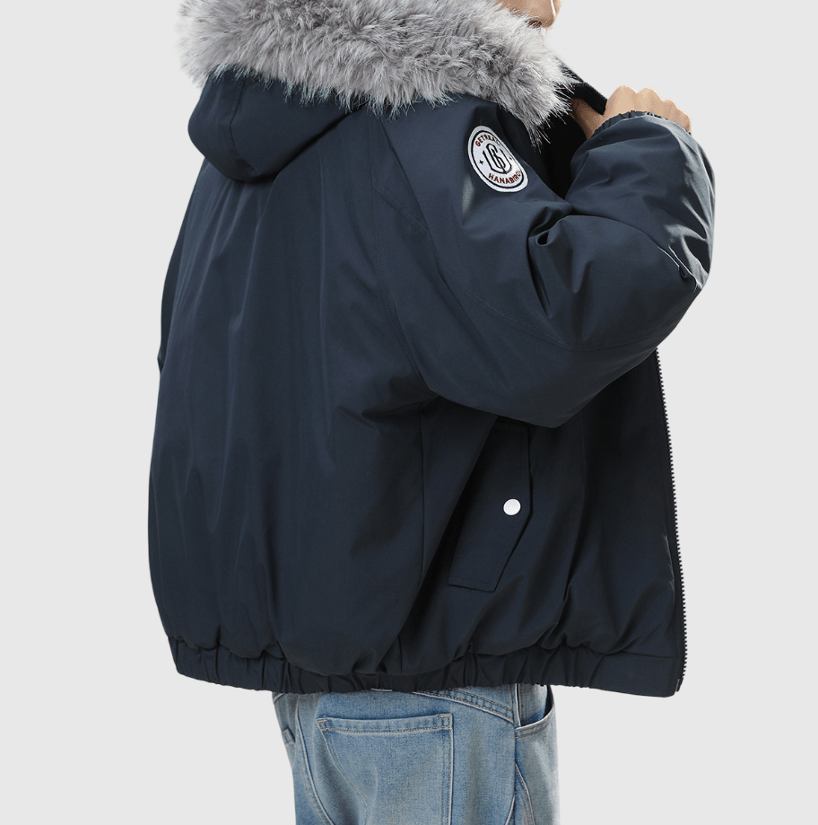 可拆式毛領領口設計 夾棉長袖外套 [SBO-1487]