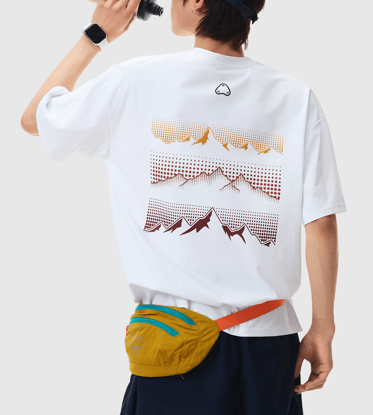 戶外層次色系山峰圖案印燙 涼感透氣短袖 T-Shirt [SBT-1554]