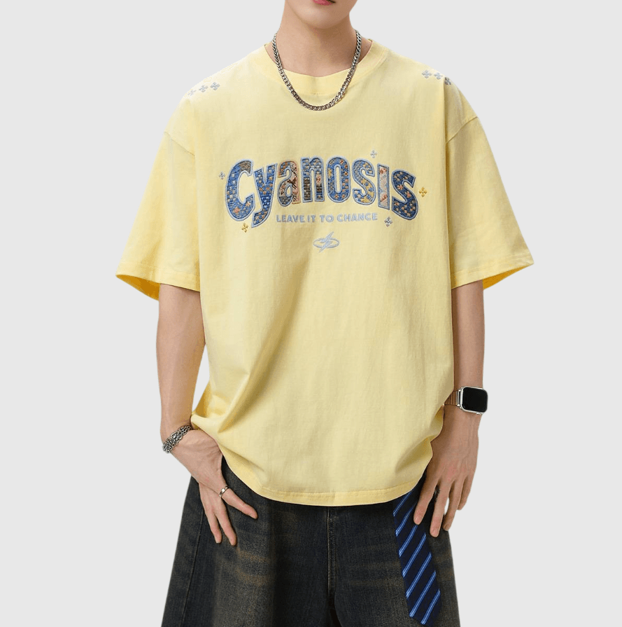 藝術彩繪刺繡文字圖案設計 純棉短袖 T-Shirt [SBT-1516]