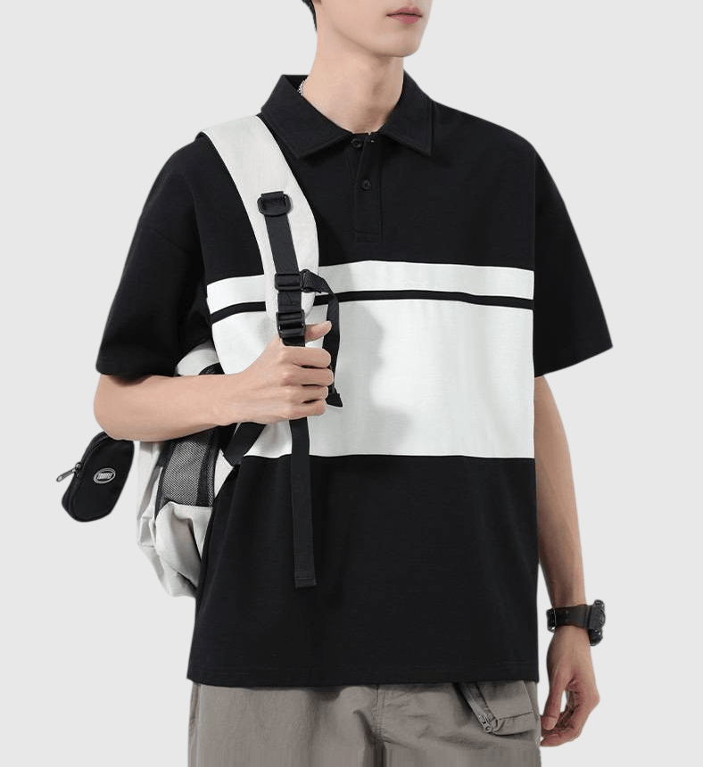 復古中身撞色色織工藝  短袖 POLO T-Shirt [SBT-1490]