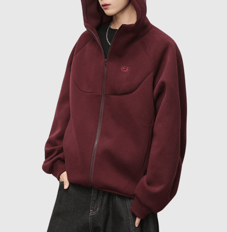 日系中身結構分割 BOXY 短版連帽衛衣外套 [SBO-1455]