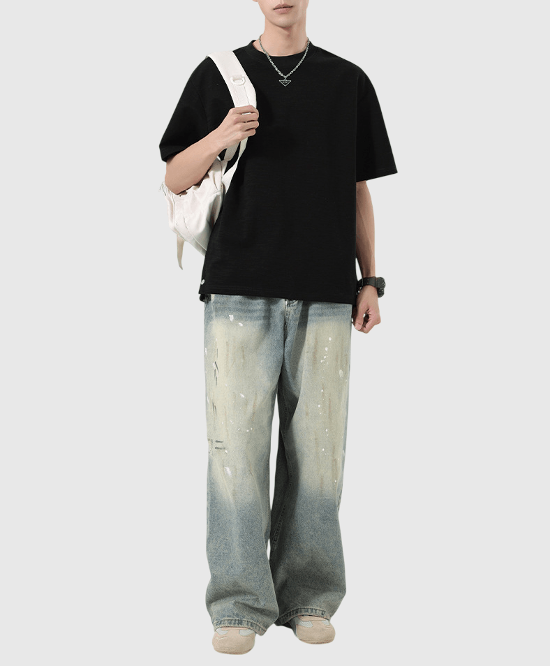 日系基礎鈕扣末端分叉設計 天竺棉短袖 T-Shirt [SBT-1520]