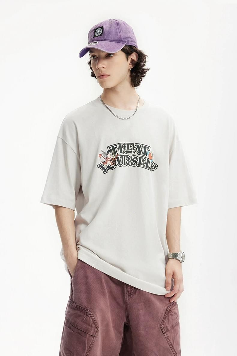 丘比特文字圖案印燙 純棉短袖 T-Shirt [CBT-1243]
