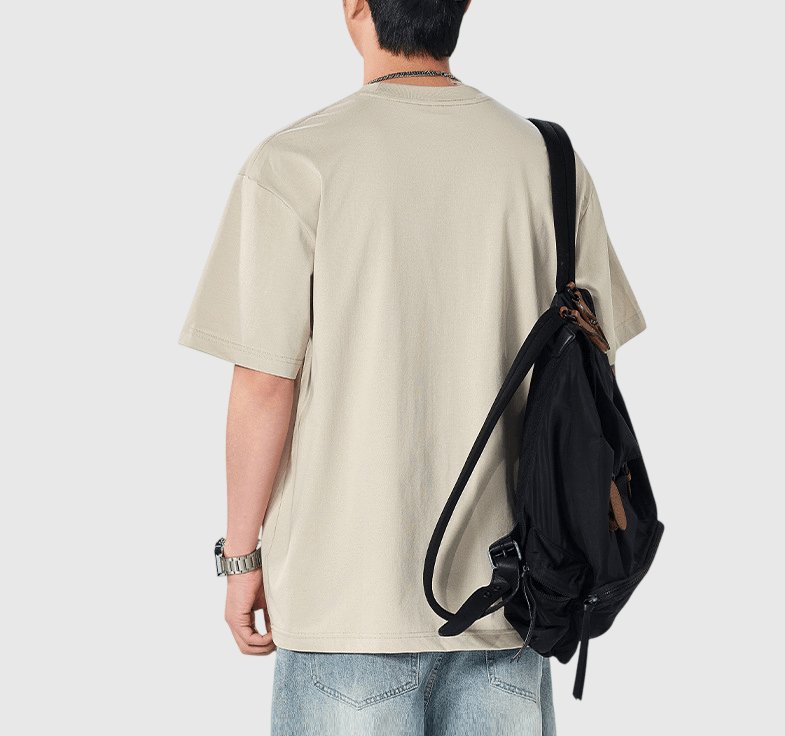  中身細文字刺繡設計 純棉短袖 T-Shirt [SBT-1509]