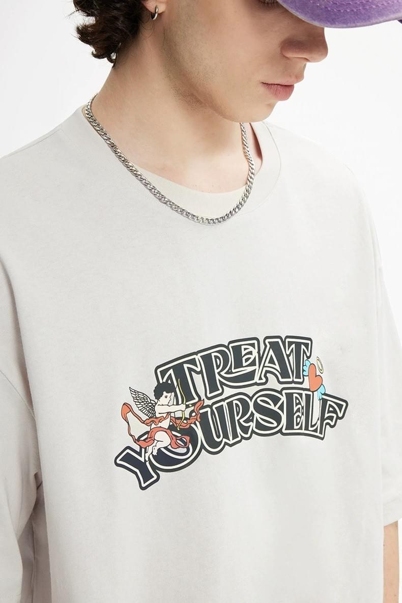 丘比特文字圖案印燙 純棉短袖 T-Shirt [CBT-1243]