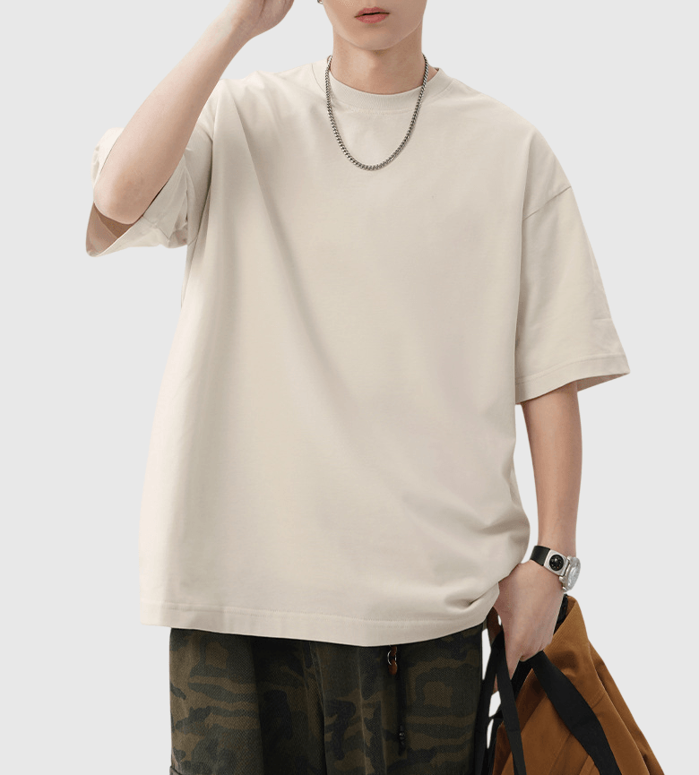 日系基礎文青色系 輕身舒適220g 純棉鬆身落肩短袖 T-Shirt [SBT-1185]