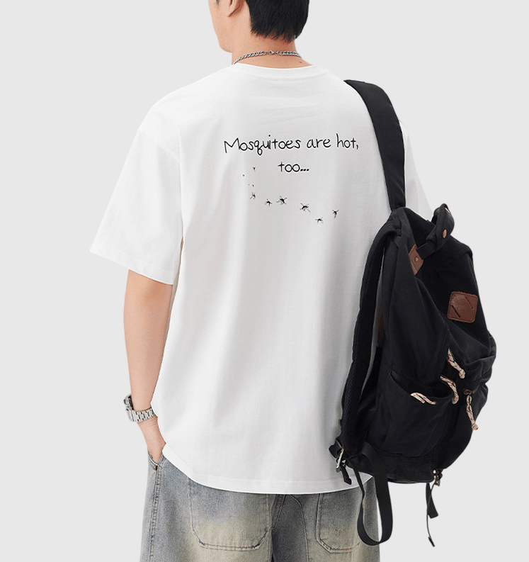 蚊子圖案文字印燙設計 純棉短袖 T-Shirt [SBT-1527]