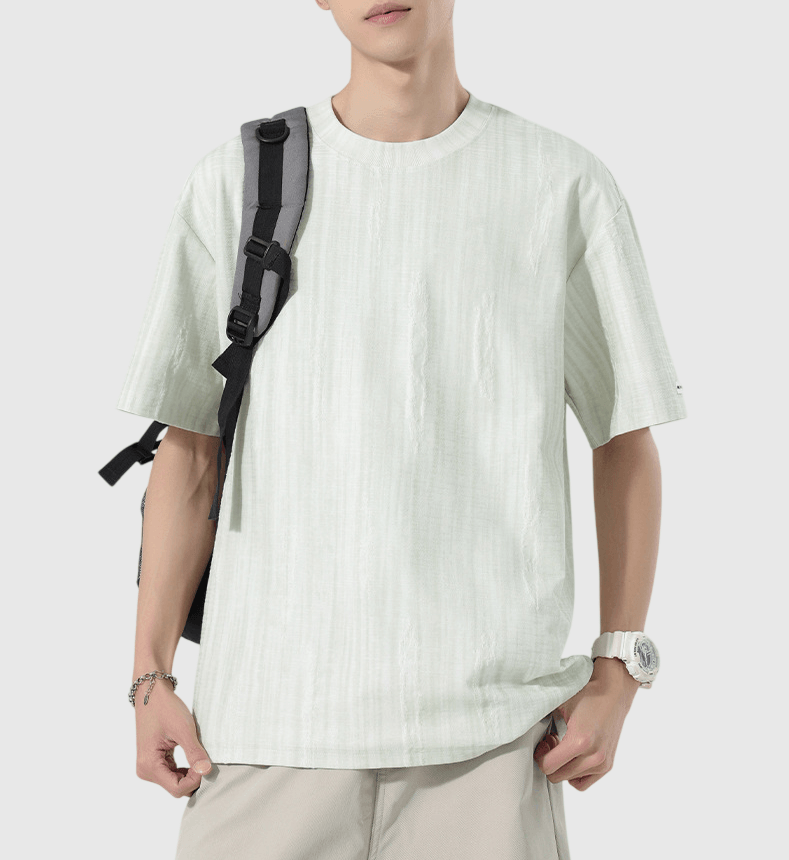 日系垂直瀑布紮染紋理編織 短袖 T-Shirt [SBT-1546]