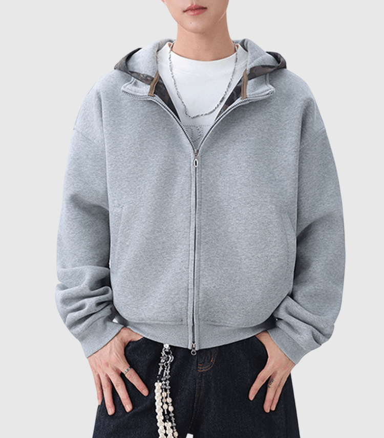 迷彩撞色連帽縫接 衛衣外套 [CBJ-1066]