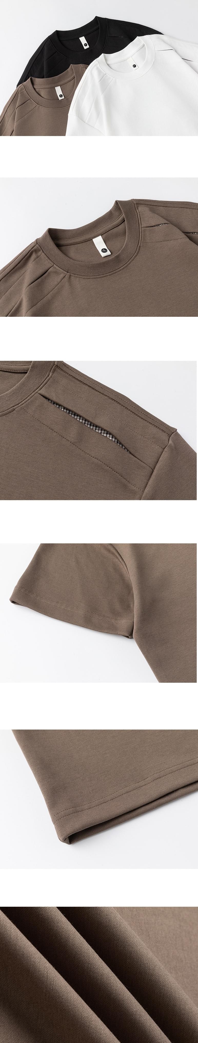 日系層次分割結構設計 短袖 T-Shirt [SBT-1565]