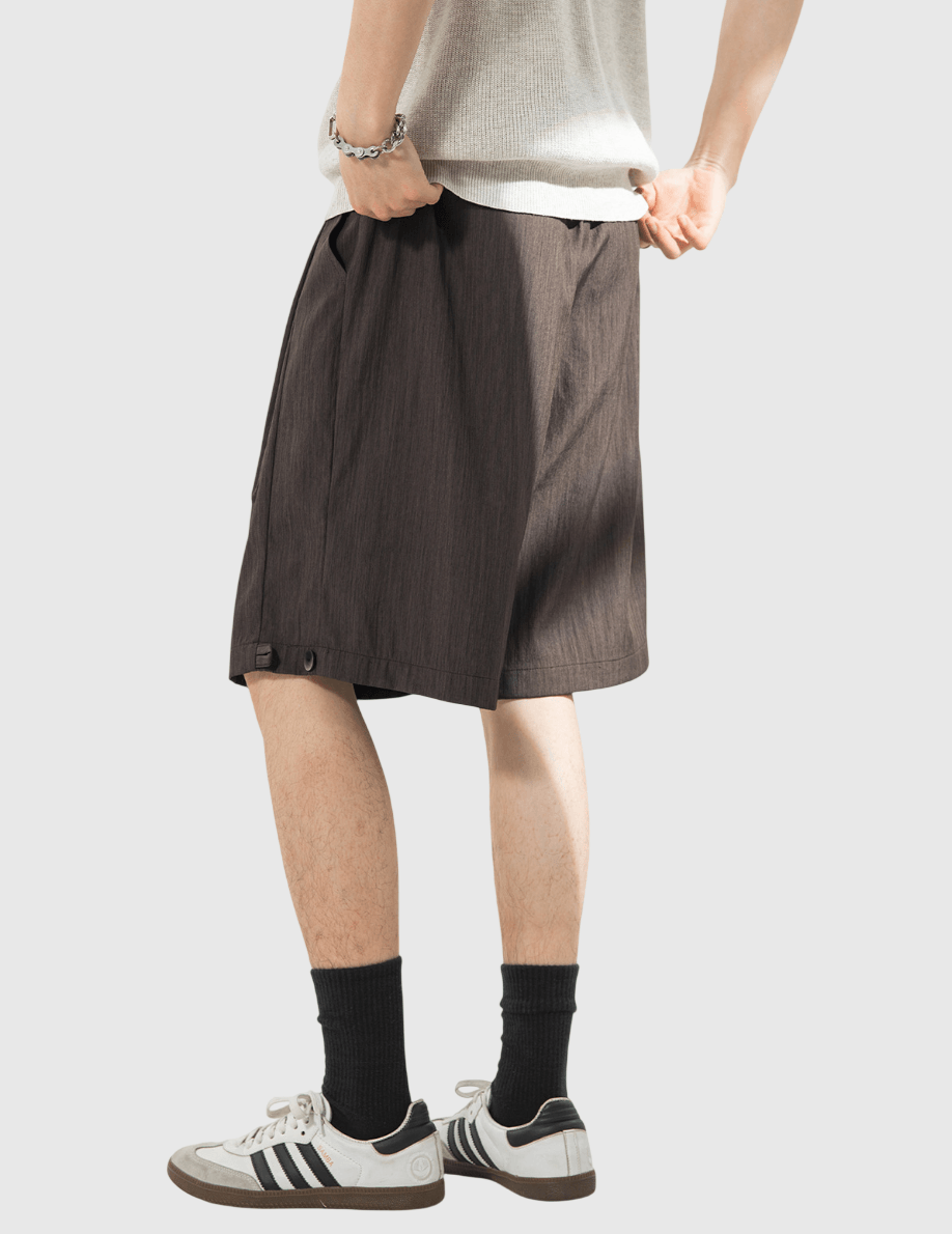 日系立體層次分割折疊 透氣垂感短褲 [SBST-1155]