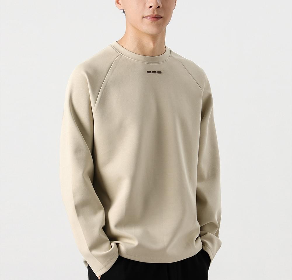 簡約立體細方塊圖案印燙 長袖 T-Shirt [CBT-1228]