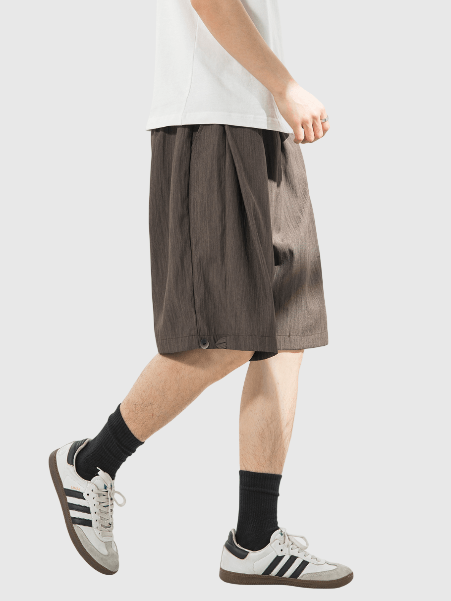 日系立體層次分割折疊 透氣垂感短褲 [SBST-1155]