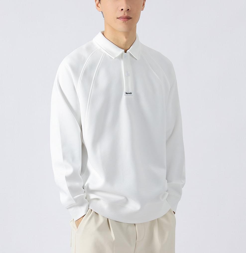 日系細文字刺繡 重磅長袖 POLO 衛衣 [CBH-1001]