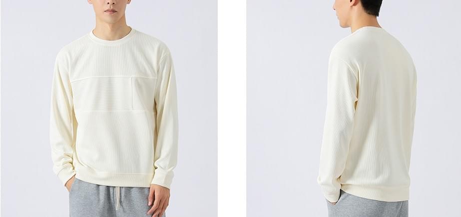 日系肌理紋理拼接 長袖 T-Shirt [CBT-1117]