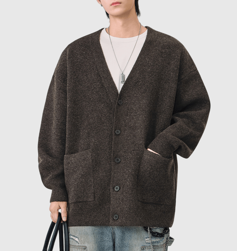 日系基礎混色紗織 針織開胸外套 [SBO-1466]