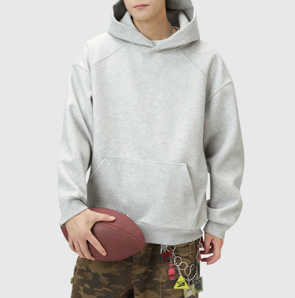 日系基礎純色 毛絨連帽長袖衛衣 [SBH-1321]