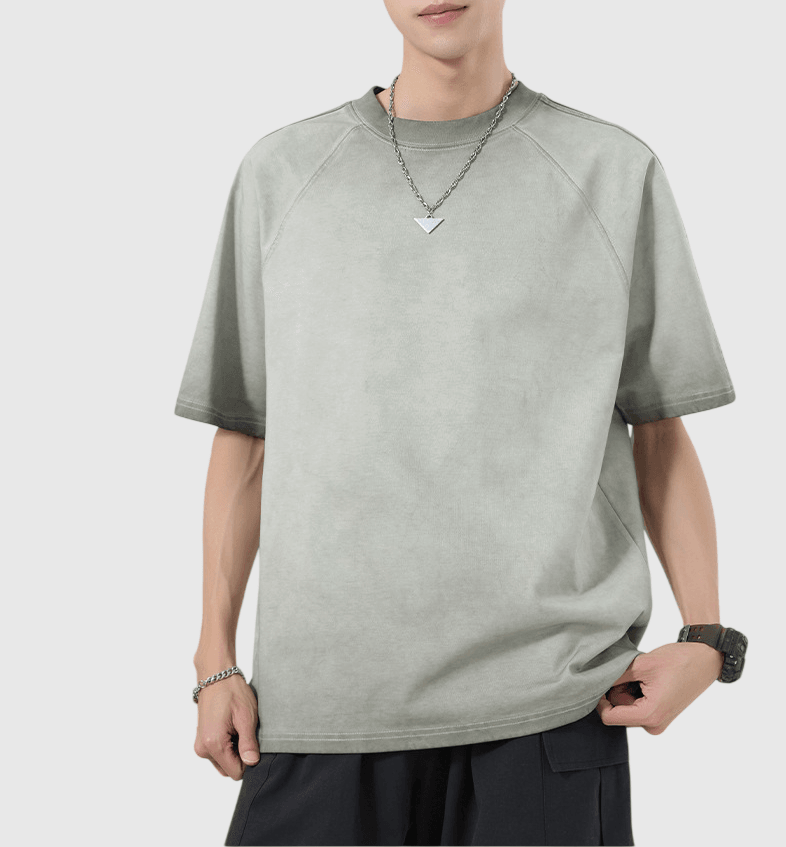 復古重工蠟染水洗縫線工藝設計 短袖 T-Shirt [SBT-1518]