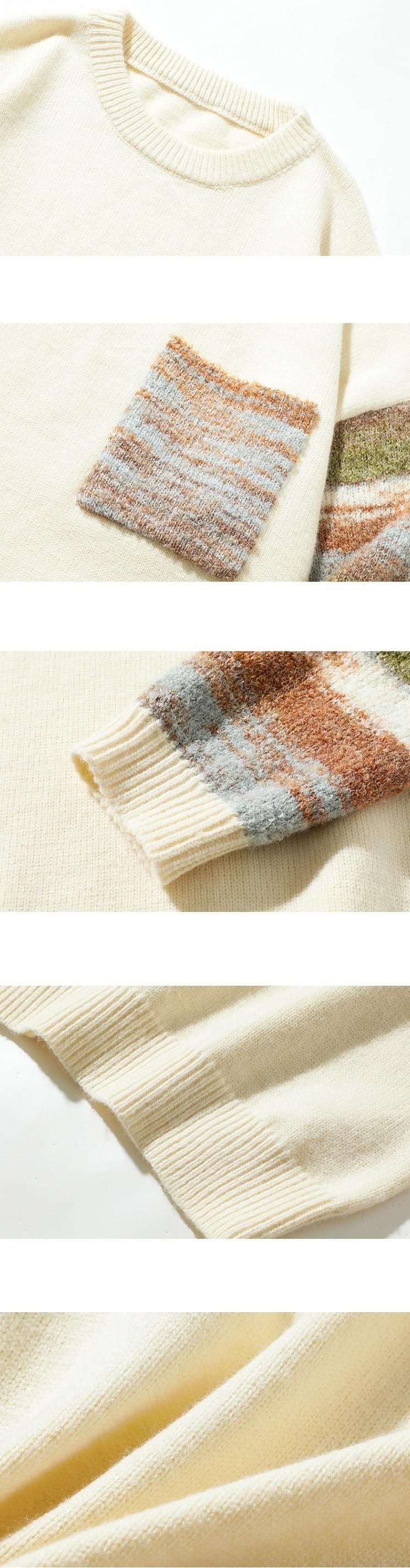 色系撞多色織布設計 圓領針織冷衫 [CBK-1040]