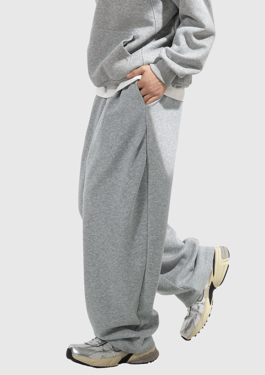 日系基礎雙側縫紉褶皺設計 闊腳棉衛長褲 [SBP-1191]