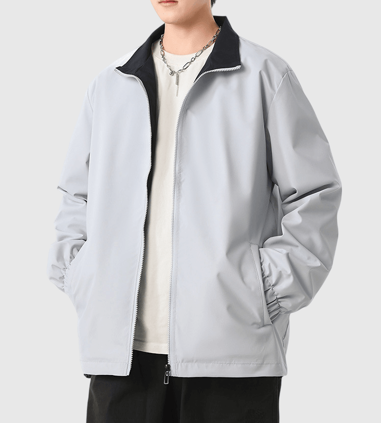 內層撞色設計 長袖風褸外套 [CBJ-1071]