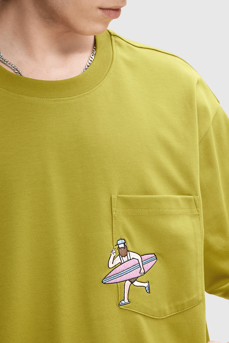 戶外運動圖案刺繡 短袖 T-Shirt [CBT-1268]
