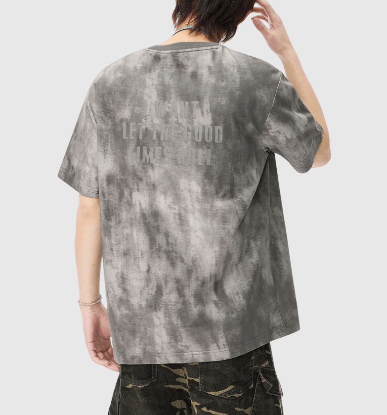 日系水洗紮染文字印燙設計 短袖 T-Shirt [SBT-1532]