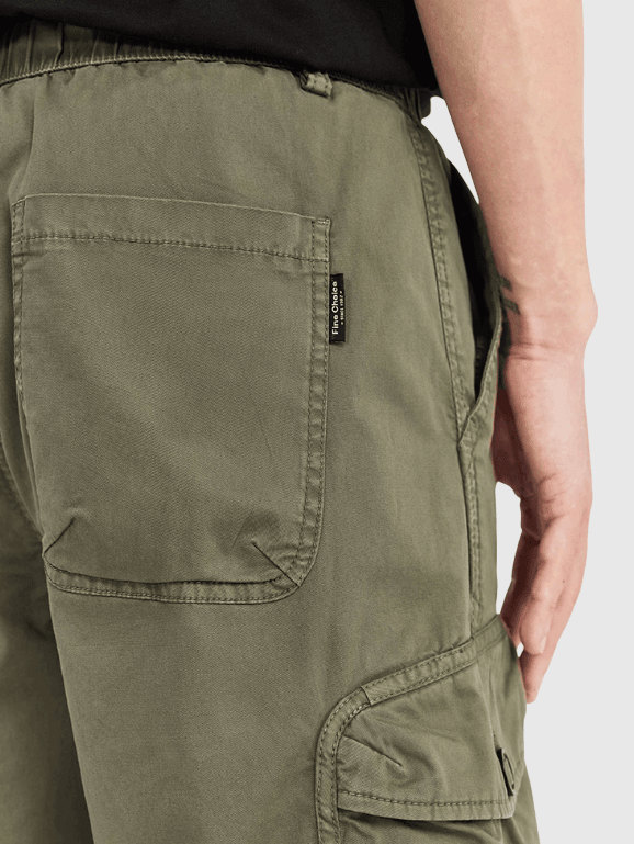 日系復古雙側袋鈕扣設計工裝 純棉直筒長褲 [SBP-1137]