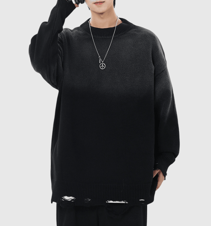 漸變色系編織設計 圓領針織冷衫 [CBK-1042]