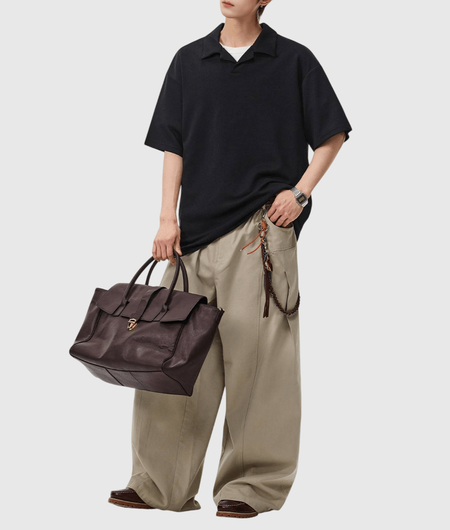 日系基礎格紋紋理  垂感透氣短袖 POLO T-Shirt [SBT-1526]