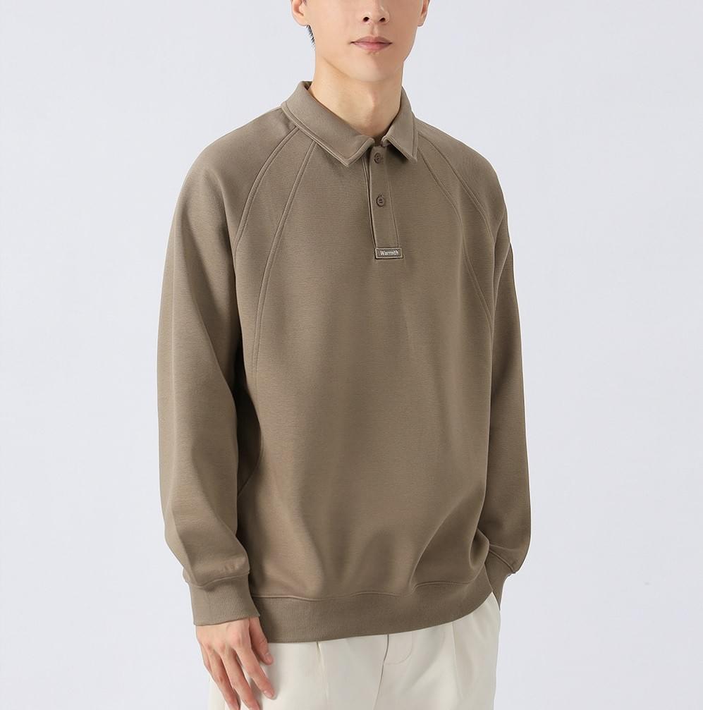 日系細文字刺繡 重磅長袖 POLO 衛衣 [CBH-1001]