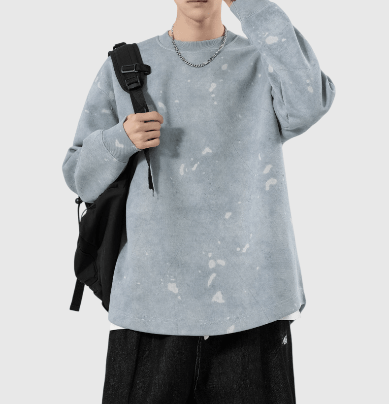復古水洗紮染脫色工藝設計 長袖 T-Shirt [SBT-1460]