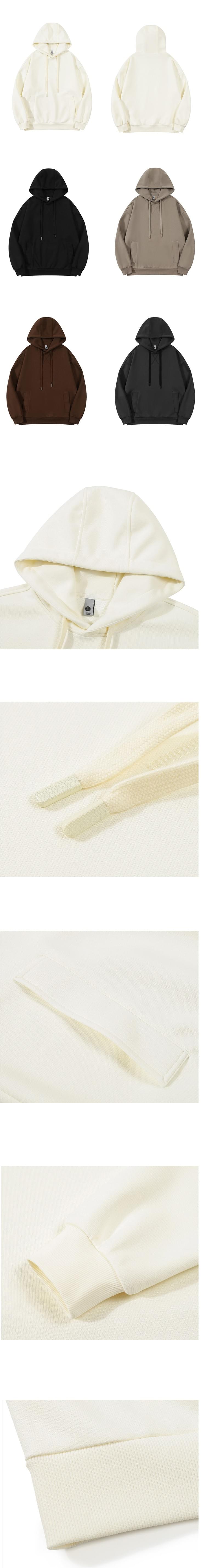 日系基礎簡約縫紉暗袋 350g 連帽長袖衛衣 [SBH-1337]