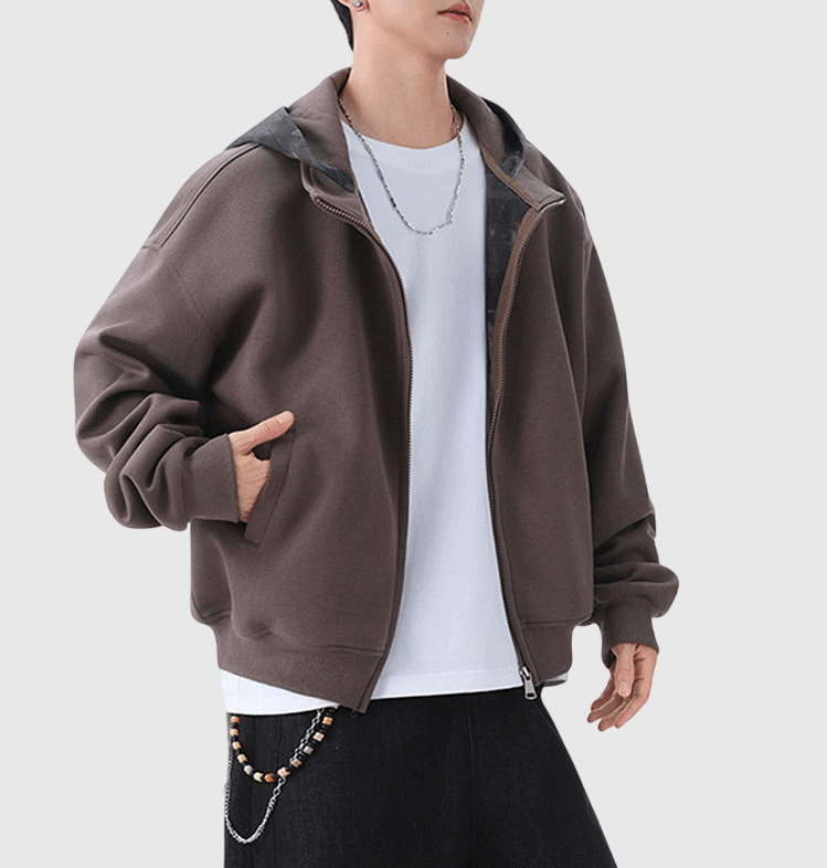 迷彩撞色連帽縫接 衛衣外套 [CBJ-1066]