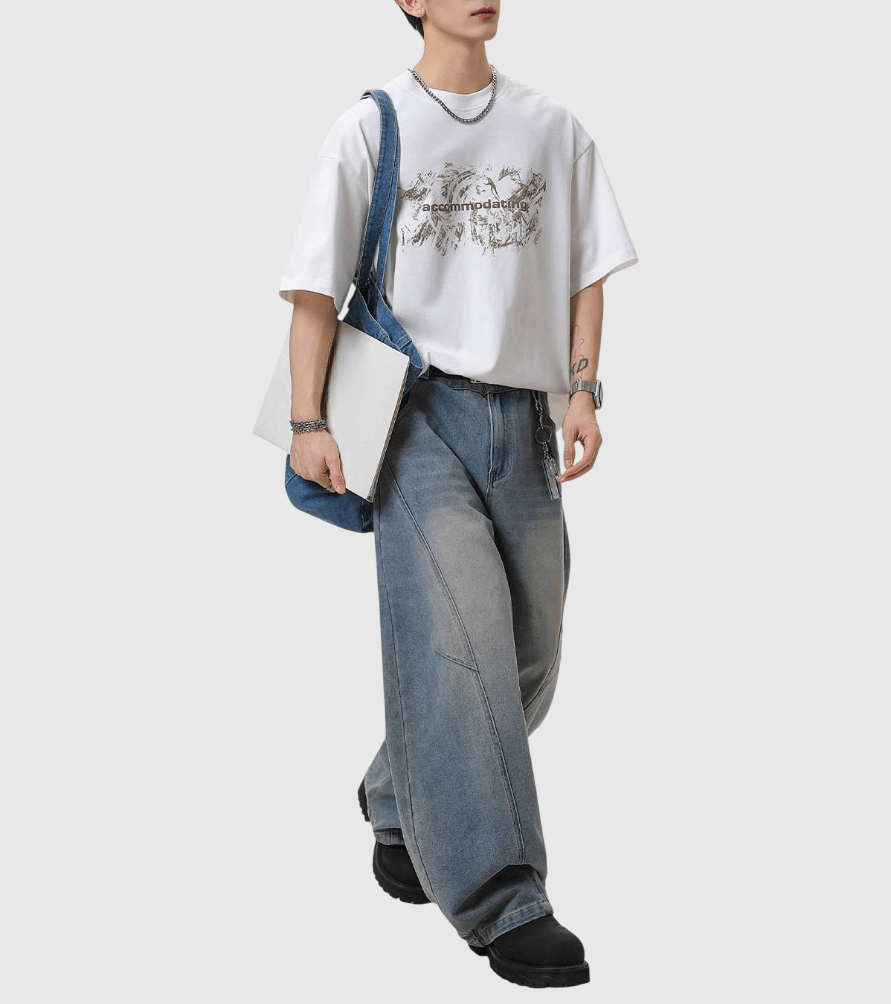 塗鴉文字圖案印燙設計 純棉短袖 T-Shirt [SBT-1515]